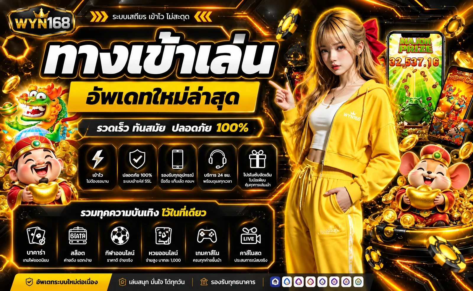 แบนเนอร์สล็อตออนไลน์และกิจกรรม WYN168